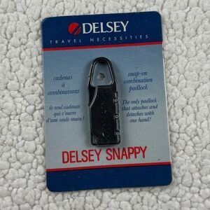 Delsey Snappy SnapOn Combination Padlock Black Travel Luggage Lock 3Dial Vintage